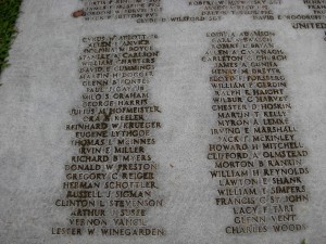 Wake civilian names (1 of 3) on mass grave at Punchbowl