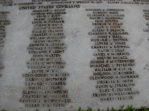 Wake civilian names (2 of 3) on mass grave at Punchbowl