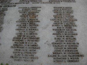 Wake civilian names (3 of 3) on mass grave at Punchbowl